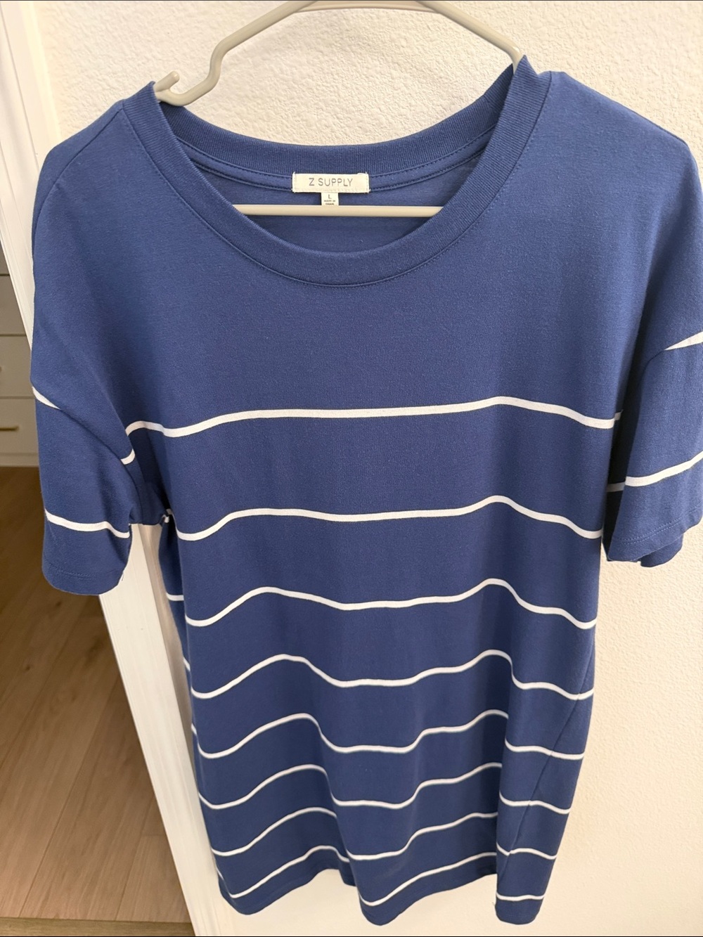 Z Supply Navy and White Striped Dress